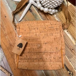 Crossbody adjustable Natural Cork bag, from Spain! New with tags